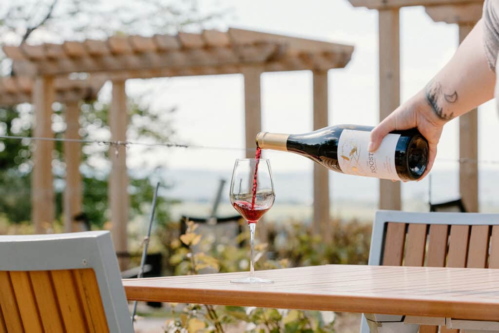 Wine being poured